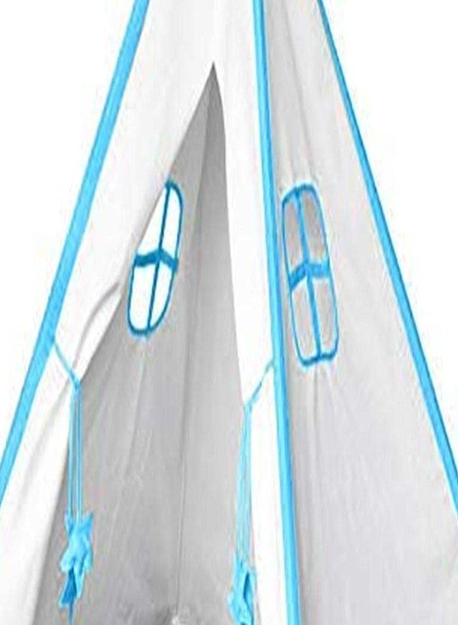 Next Day Art Tent House for Kids Tepee Tent with Padded Mat, Kids Canopy Play Tent, Playard, Playhouse Big Portable Tent for Kids for Indoor and Outdoor- Blue and White - Image 5